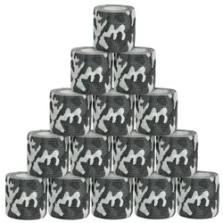 Black Elastic Outdoor Hunting Camouflage Tape Waterproof Wrap Durable Self Adhesive Elastic Bandage