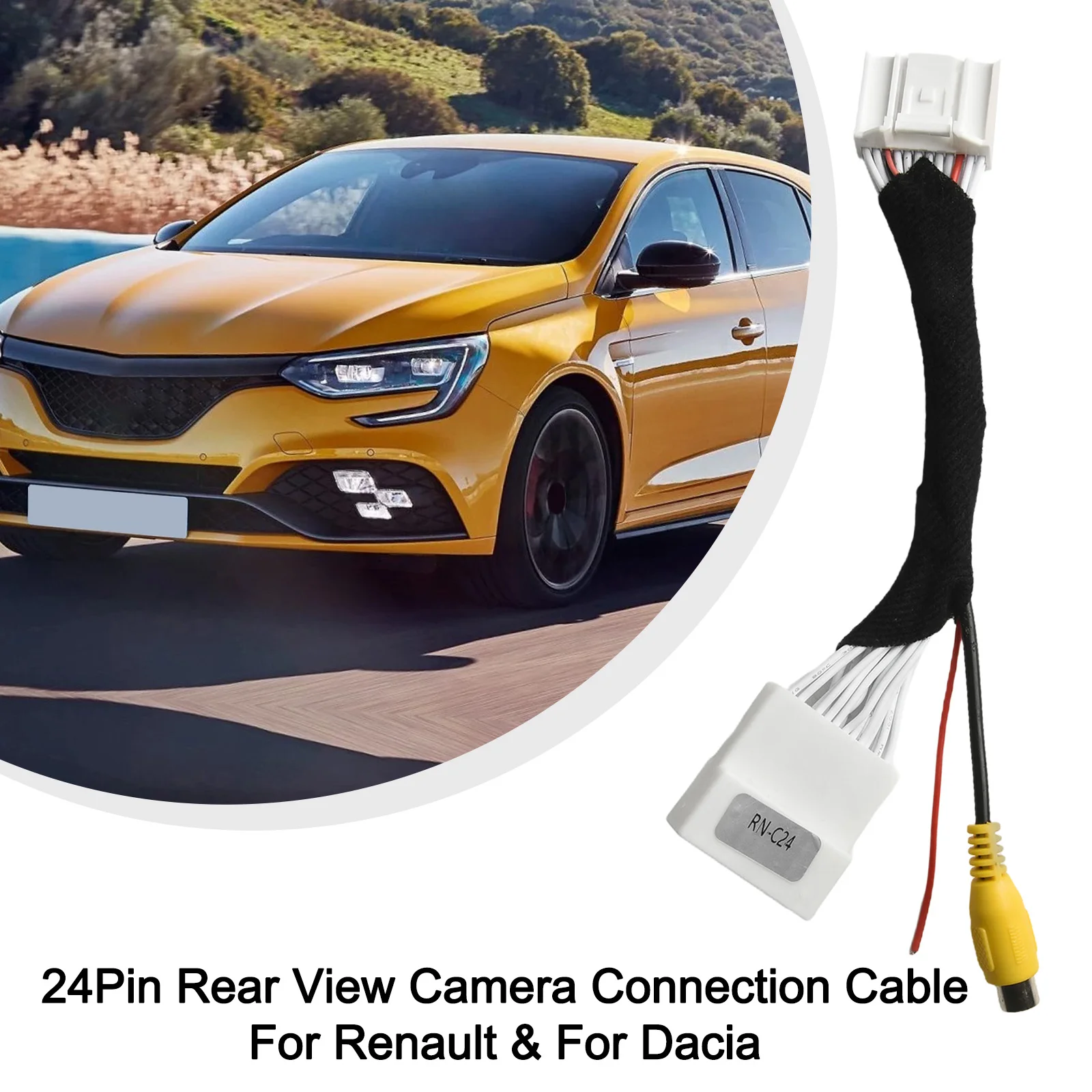 24Pin Car Rearview Camera Adapter Wire For Renault- For Dacia- For Clio 4 For Dokker- For Traffic Adapter- Cable Accessories-