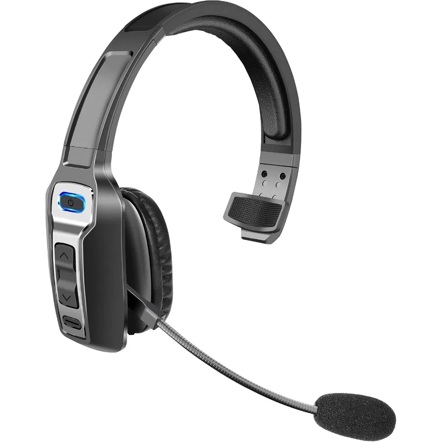 

Trucker Bluetooth Headset V5.2 Wireless Headset with Upgraded Microphone AI Noise Canceling On Ear Bluetooth Headphone with Mut