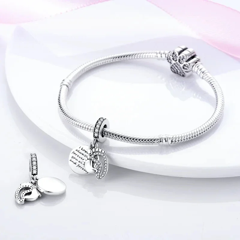 الأسرة البصمة الخرز 925 فضة الخرز الأصلي صالح الأصلي 925 سحر خرز سوار مجوهرات هدايا للنساء #1