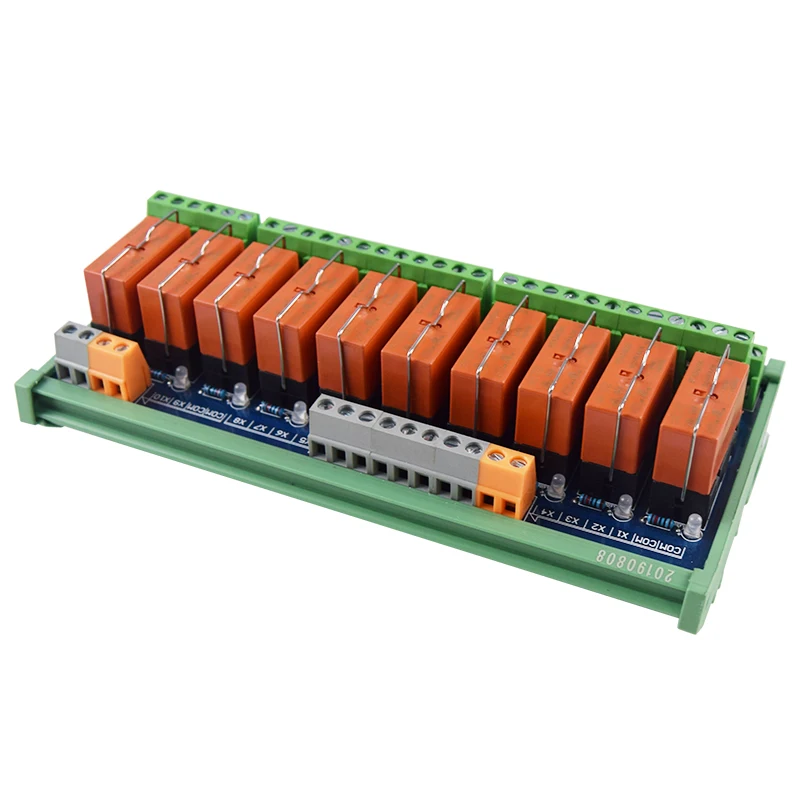 Huaqingjun Módulo de relé Taike de 10 canais DPDT 24V Relés eletromagnéticos para máquina CNC