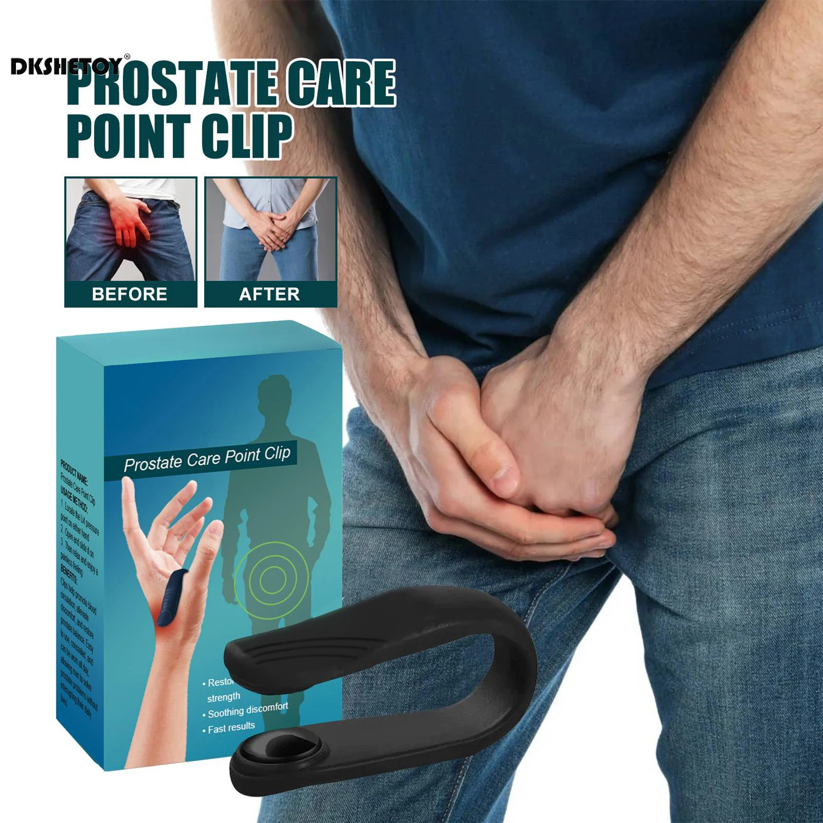 prostate care Massage clip Acupressure Point Clips for Men Prostatitis Treatment Reusable Prostate massager Health care