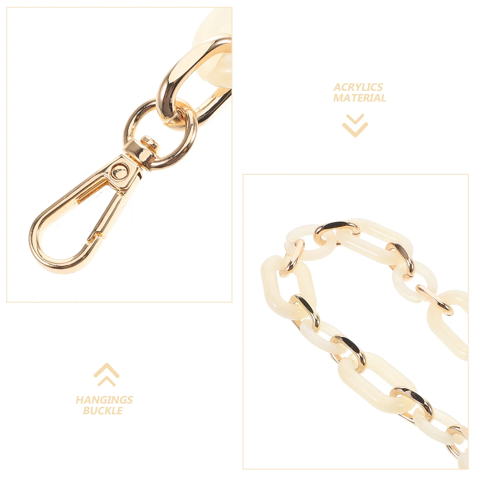 1Pcs High Grade Acrylic Handbag Chain Strap Easy Install Hanging Buckle Durable Versatile Bag Accessory Handbag Chain