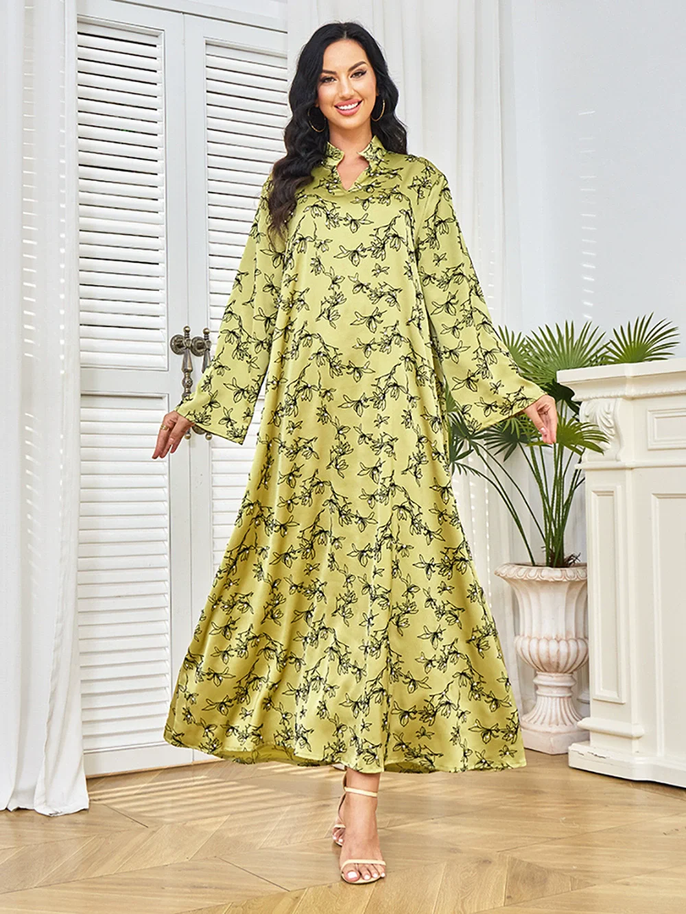 

Middle East Saudi Arabian Robe New Printed Diamond Set Robe Muslim Luxury Fashion Dress Saudi Party Evening Dress