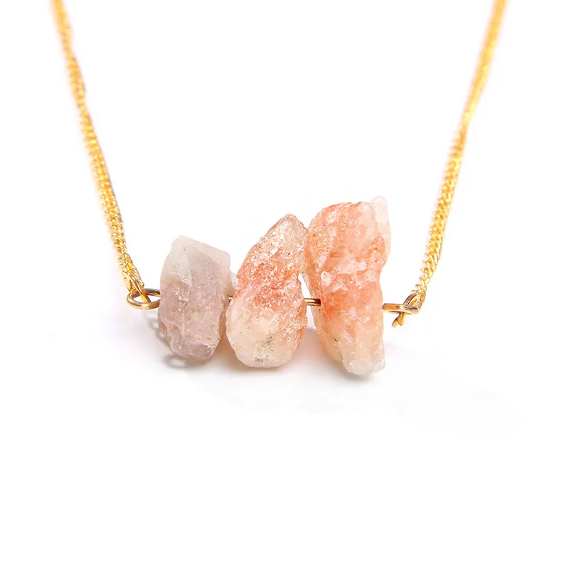 

Healing Reiki Natural Crystal Raw Stone Stacked Charms Necklace Women Semi Precious Stone Agate Amethyst Energy Stone Choker