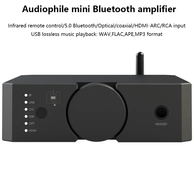Dual Balance Amplifier Bluetooth 5.0 200W High HIFI Digital Amplifier USB Playback Input