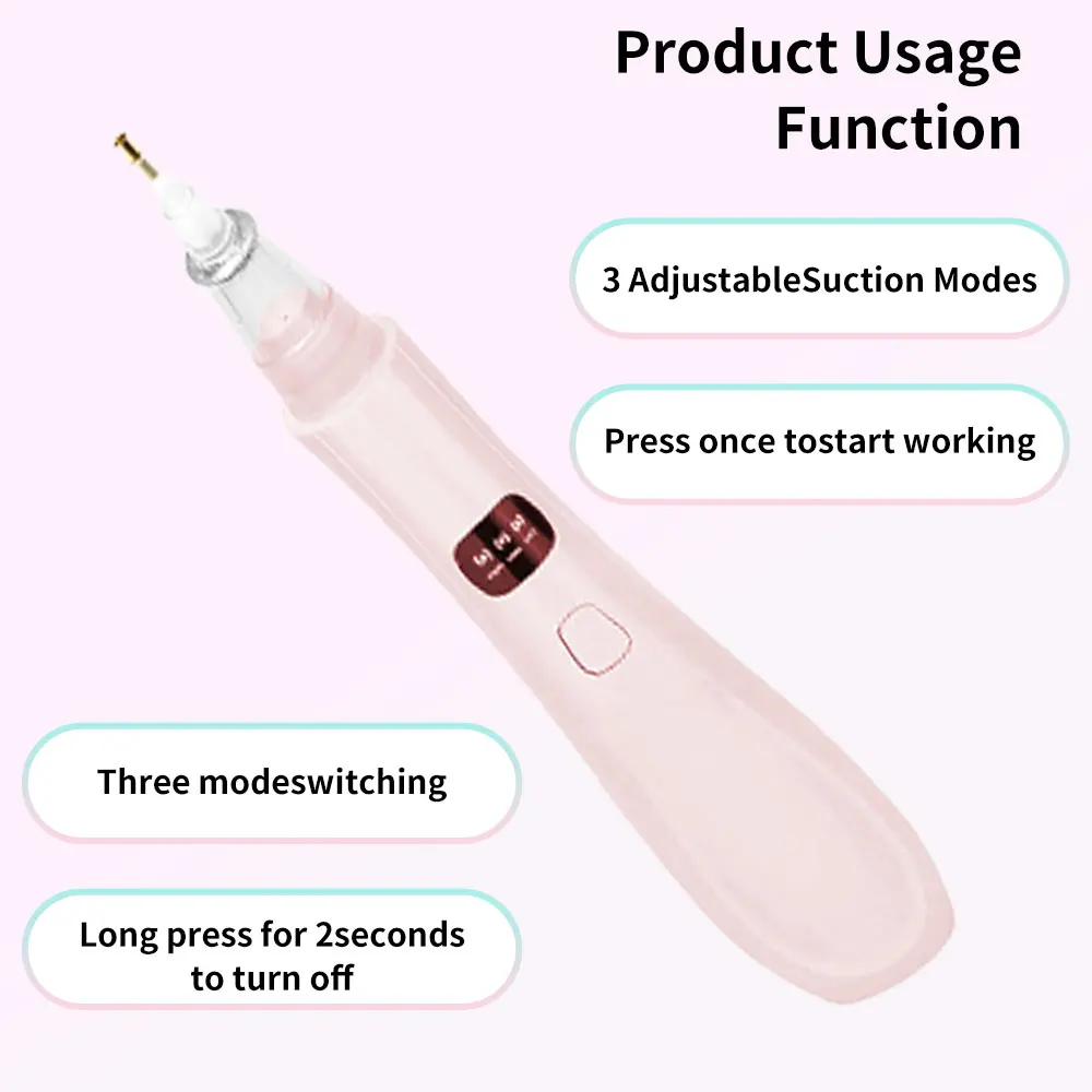 قلم رسم ماسي كهربائي، 4 أطراف بديلة، وضع شفط قابل للتعديل، قلم رسم فني ماسي لاسلكي مع مضخة مفرغة #5