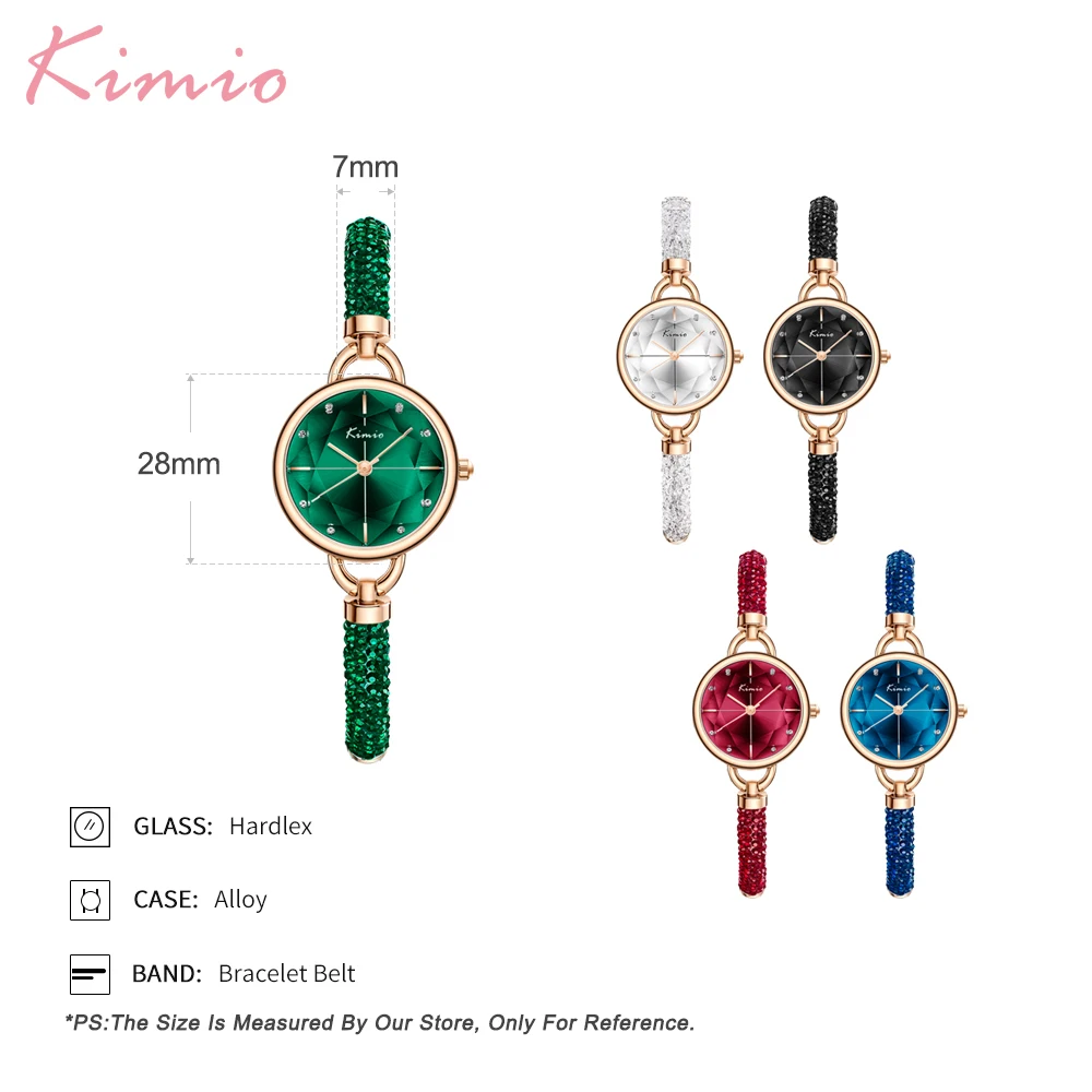 Diamond Bracelet Women Watches Bandage Crystal Quartz Watch Women Brand Luxury Female Wristwatch Dropshipping KIMIO6328 with Box