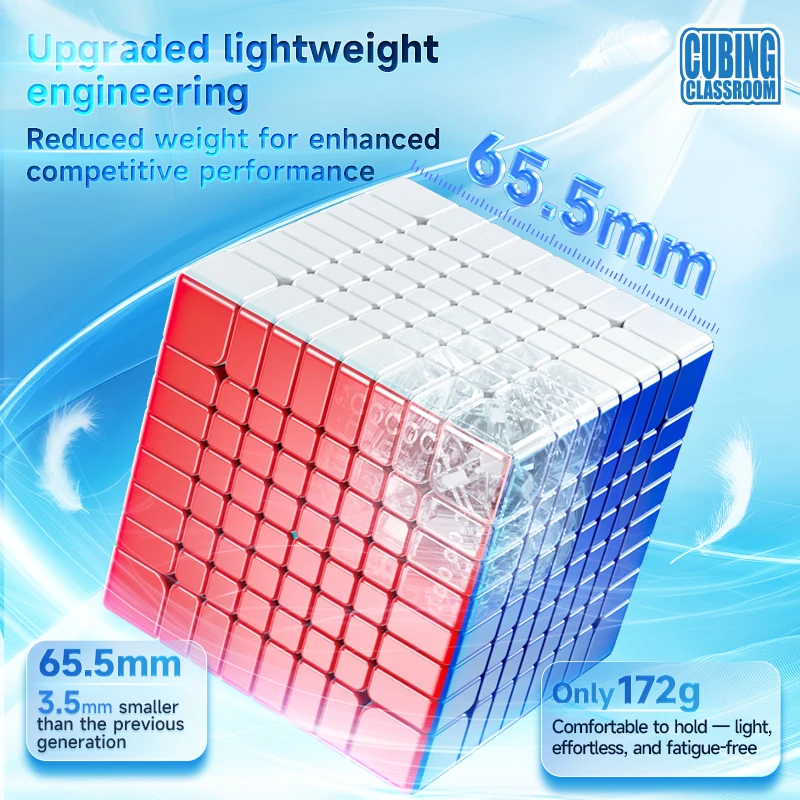 [ECube] MoYu MeiLong 8 8M V3 8x8x8 المكعب السحري بدون ملصقات مكعب السرعة السوداء لتركيب الفصول الدراسية - 8x8 مقاس Moyu Cubing