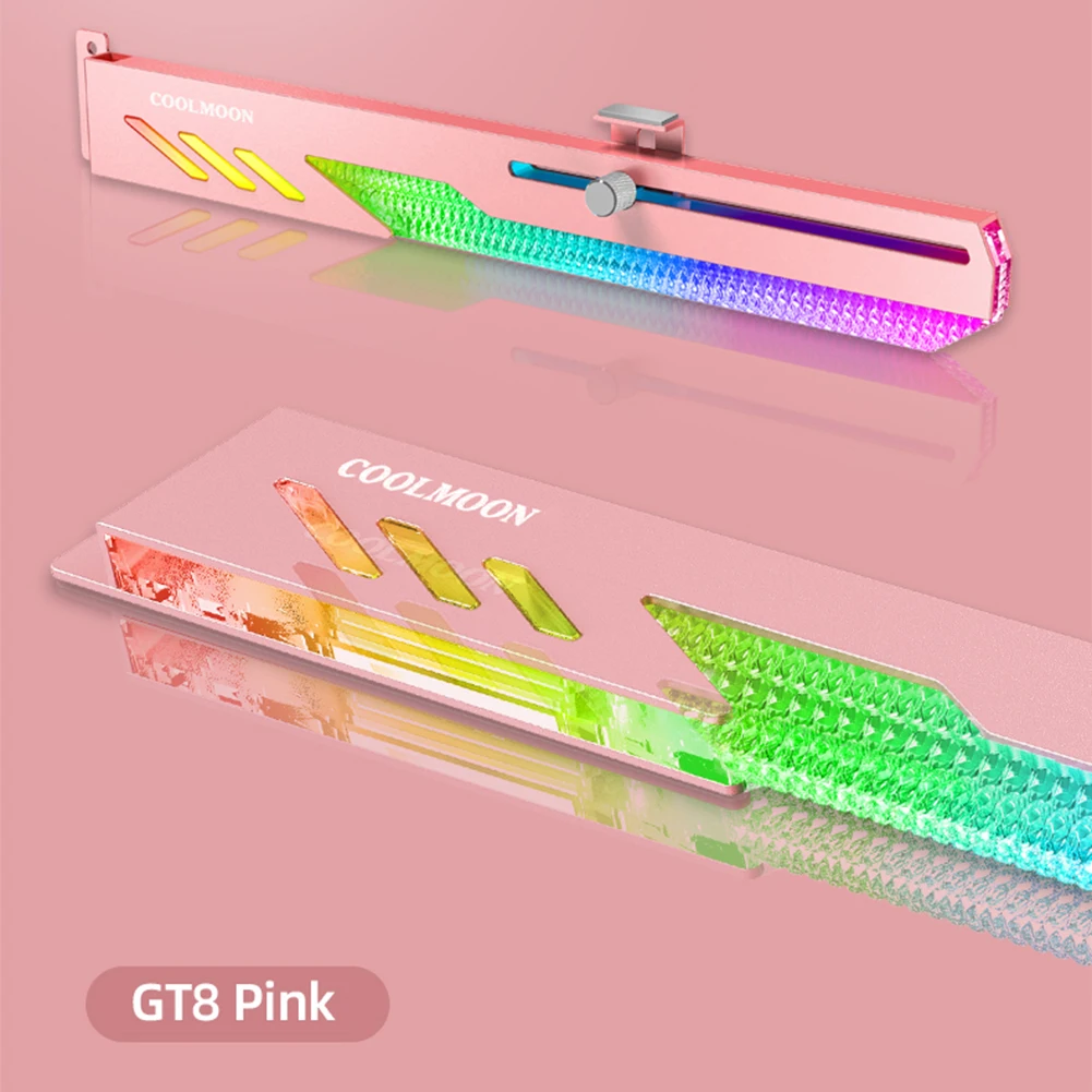COOLMOON GT8 Horizontal GPU Support 5V ARGB Bracket Video Card Stand GPU Holder For ASUS/MSI/GIGABYTE/ASRock Motherboards