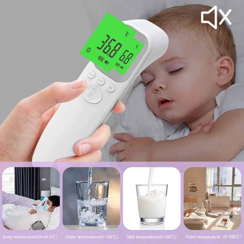 AiQUE Digital Infrared Thermometer Measure Fever Medical Clinical Non-Contact Front Thermometer Body Temperature Baby