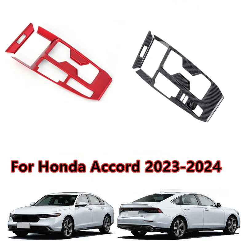 

2PCS/Set ABS Carbon Fiber Red Console Gear Shift Panel Trim Cover For Honda Accord 2023 2024