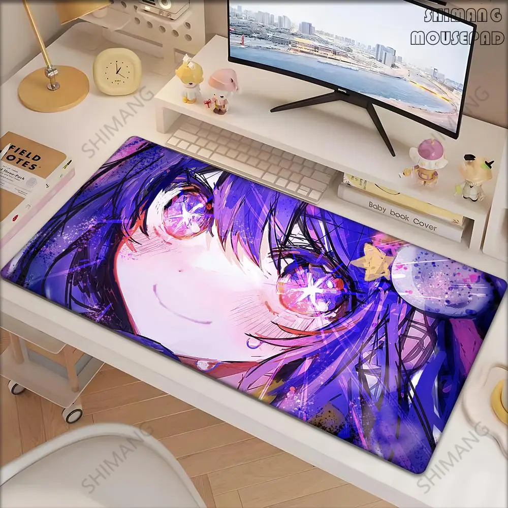 

Oshi No Ko Hoshino Ai Gaming Mousepad Boy Pad Natural Rubber Gaming Desk Mat Size for Gameing World of tanks CS GO Zelda