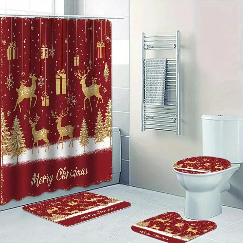 4Pcs Christmas Gold… - image
