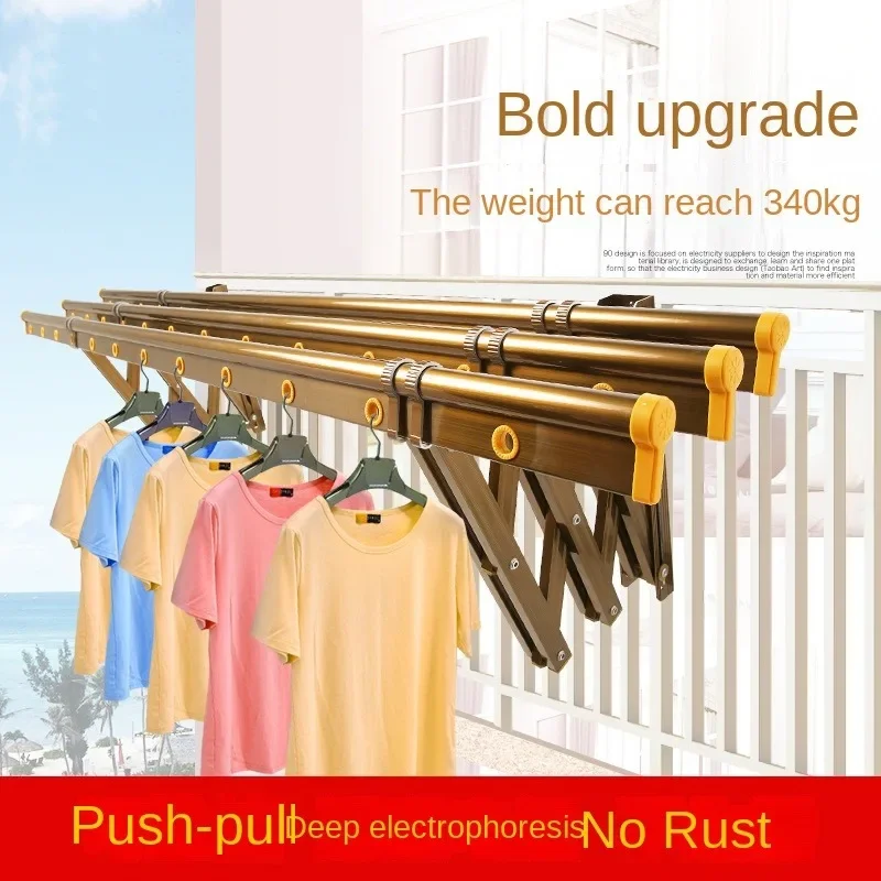 Extendable articulated wall drying rack clothesline balcony outdoor Wall Mount Folding Clothes Drying Rack With Retractable rack