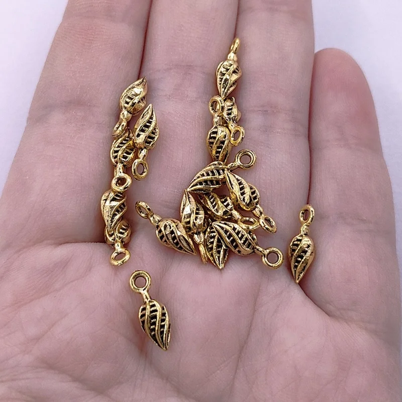 Nowa Moda 50 szt. 13*5MM Retro Stop Metalu Małe Kwiatki Pąki Ozdoby DIY Materiały do Rękodzieła Bransoletki Biżuteria Kolczyki Akcesoria — zdjęcie 7