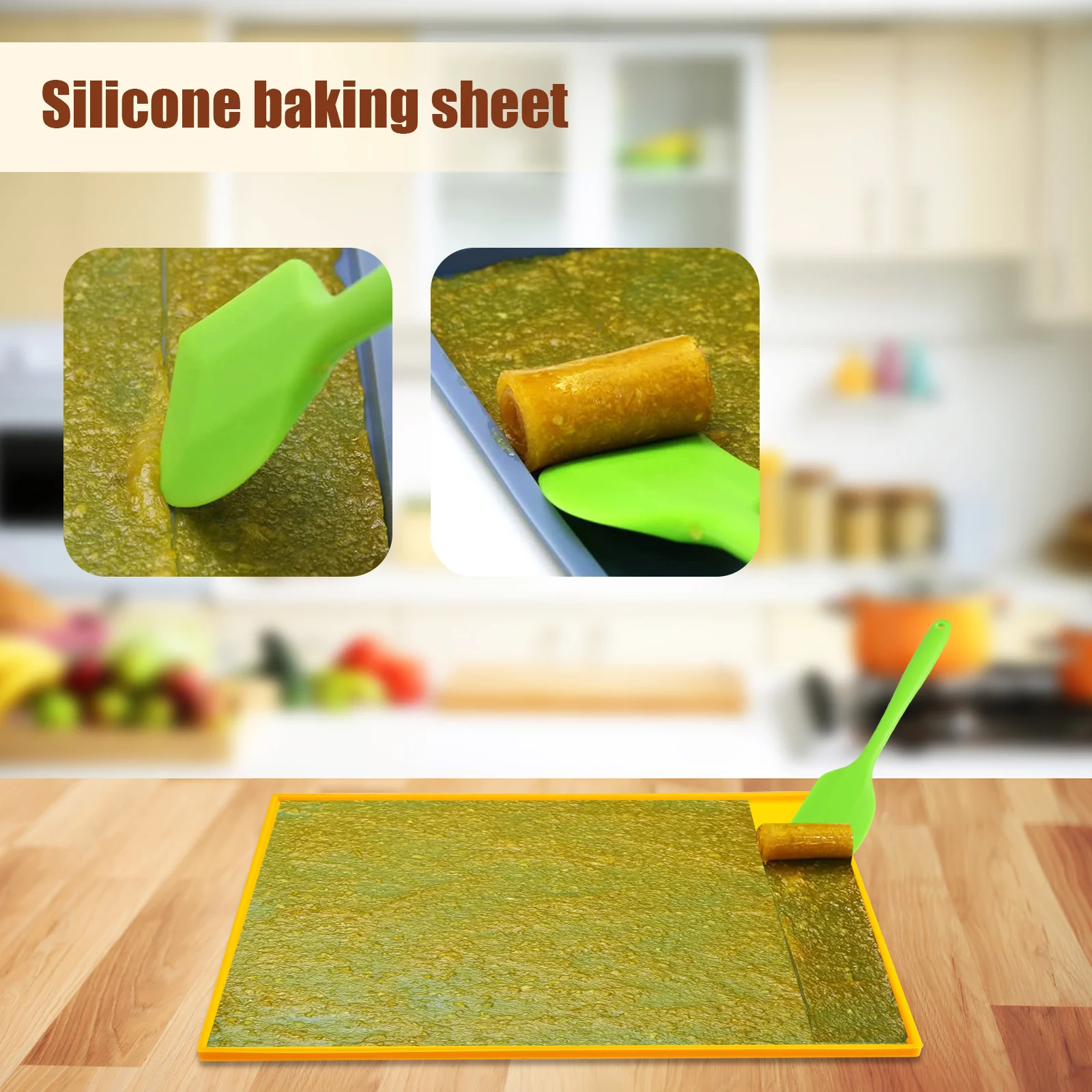 

Silicone Baking Mat with Raised Edges Nonstick Silicone Tray Liners Reusable Sheets for Oven Microwave Refrigerator Baking Tools