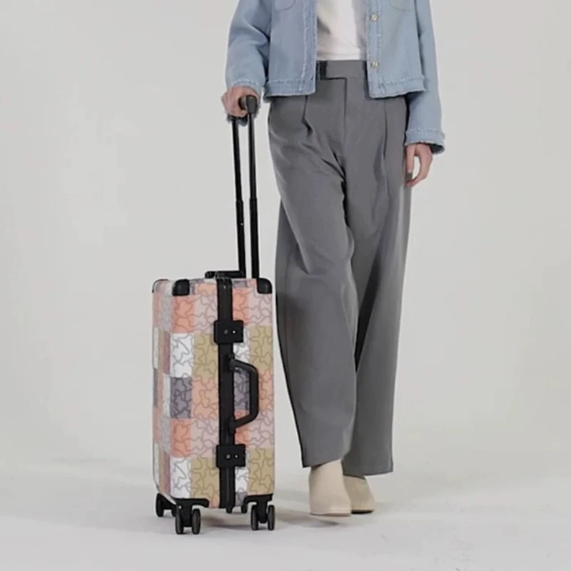 Hot!New Men High quality Rolling Luggage Students Aluminum frame Password Suitcase Women 20 24 inch fashion Trolley Travel box
