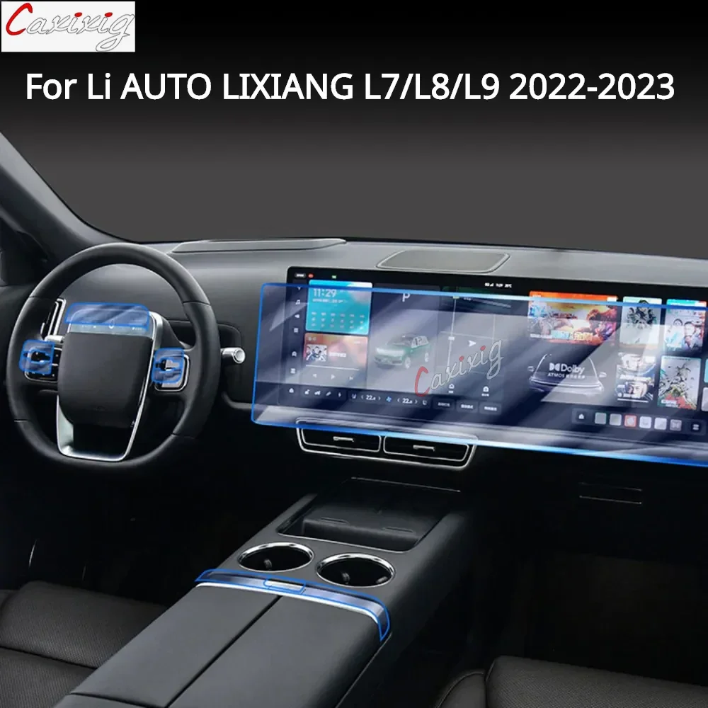 

Аксессуары для автомобиля Li AUTO LIXIANG L7/L8/L9 2022-2023, пленка для интерьера автомобиля, прозрачная ТПУ панель передач, центральная консоль, Противоударная пленка, установка