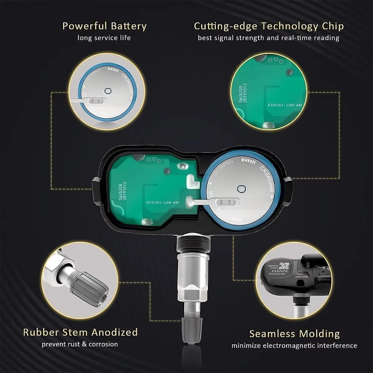 

4 шт. датчик системы контроля давления в шинах 433 МГц TPMS PMV-E100 для Toyota Avalon Camry 4Runner Corolla 42607-02100 42607-02090