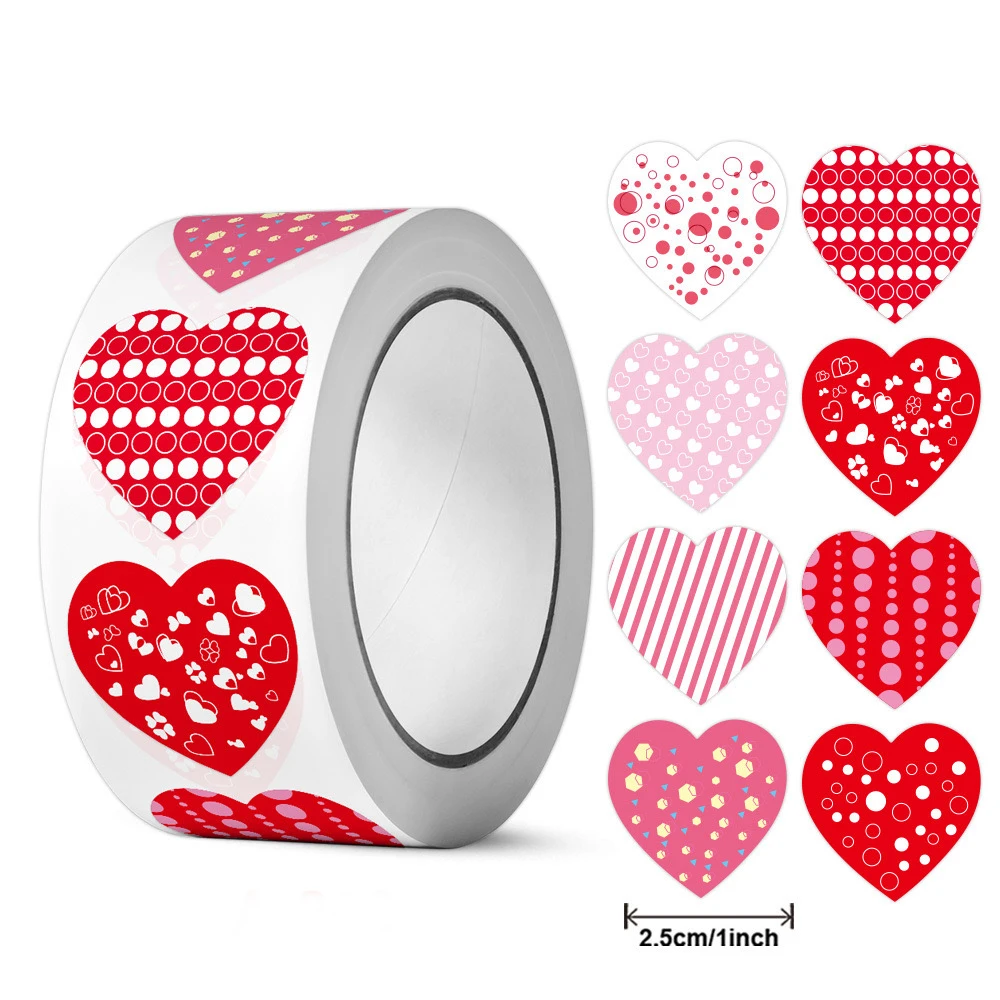 100-500pcs Heart-shaped Wedding Sticker Label Self-adhesive Sealing Decoration Sticker Invitation Label Birthday Party Stickers