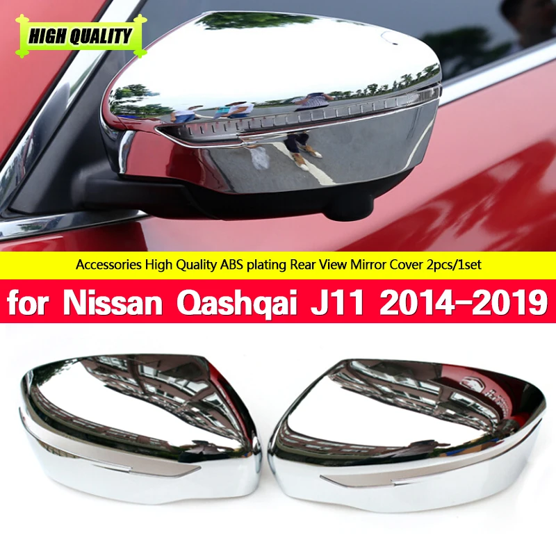 

For Nissan Qashqai J11 2014 - 2019 Rogue Sport Chrome Door Side Mirror Cover Trim Rear View Cap Overlay Molding Garnish