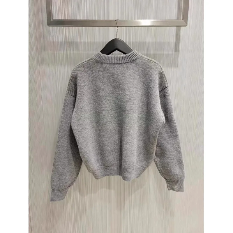 [MODX] 2023 Autumn/Winter New Loose And Fashionable Long Sleeved Letter Pullover Woolen Knitwear Bottom Top For Women