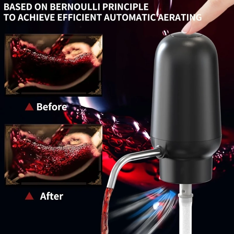 Rechargeable Electric Wine Aerator and Pourer Electric Wine Wine Opener Stopper Wine Decanter for Christmas Gifts