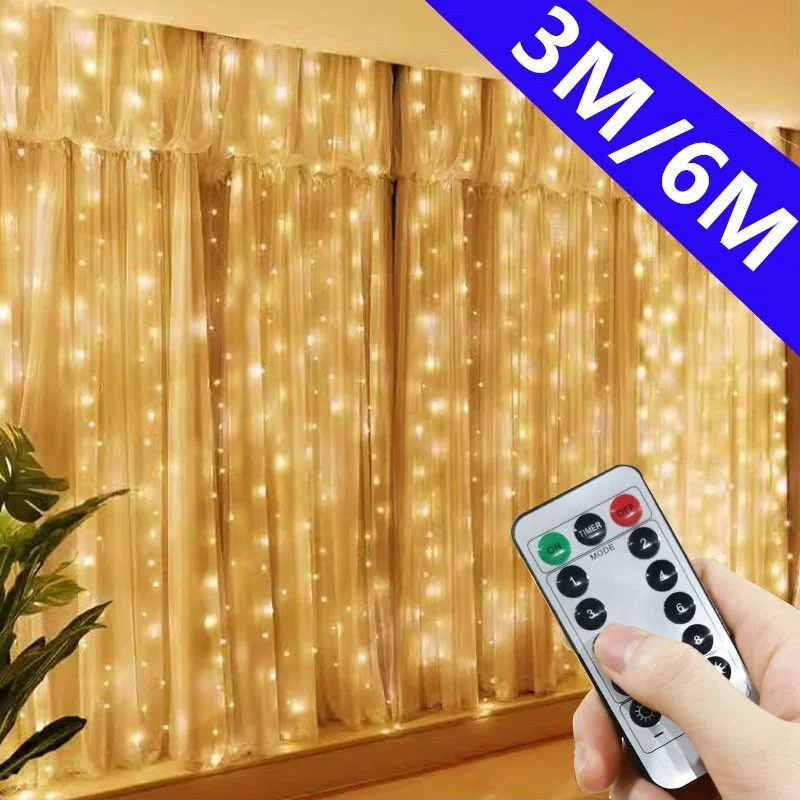 

6M USB LED Curtains Festoon Led Light Garlands Christmas Lights Christmas Decorations 2024 String Lights New Year Street Garland