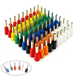 100Pcs AWG22-AWG6 Insulated Cord End Terminal EV0508 1008 1508 2508 4009 6012 1012 16-12 Copper Tube Pin Wire Crimp Connector