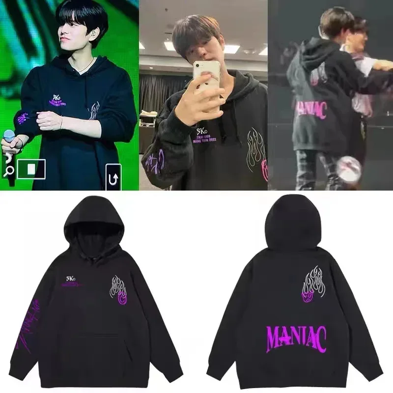 KPOP Stray Kids Maniac Women's Sportswear V78MTO85 Sets Casual Tracksuit Two Piece Set Hoodie and Sweatpants Sweat Suit Female