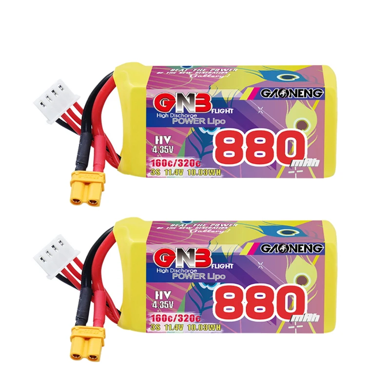 TERFPV 2 Stück GNB 2S 3S 4S 6S 8S 160C Wiederaufladbare Lipo-Batterie 650/880/1100/1300/1400/1530/1630mAh für FPV Drohne Flugzeug RC-Teile Hobby 8