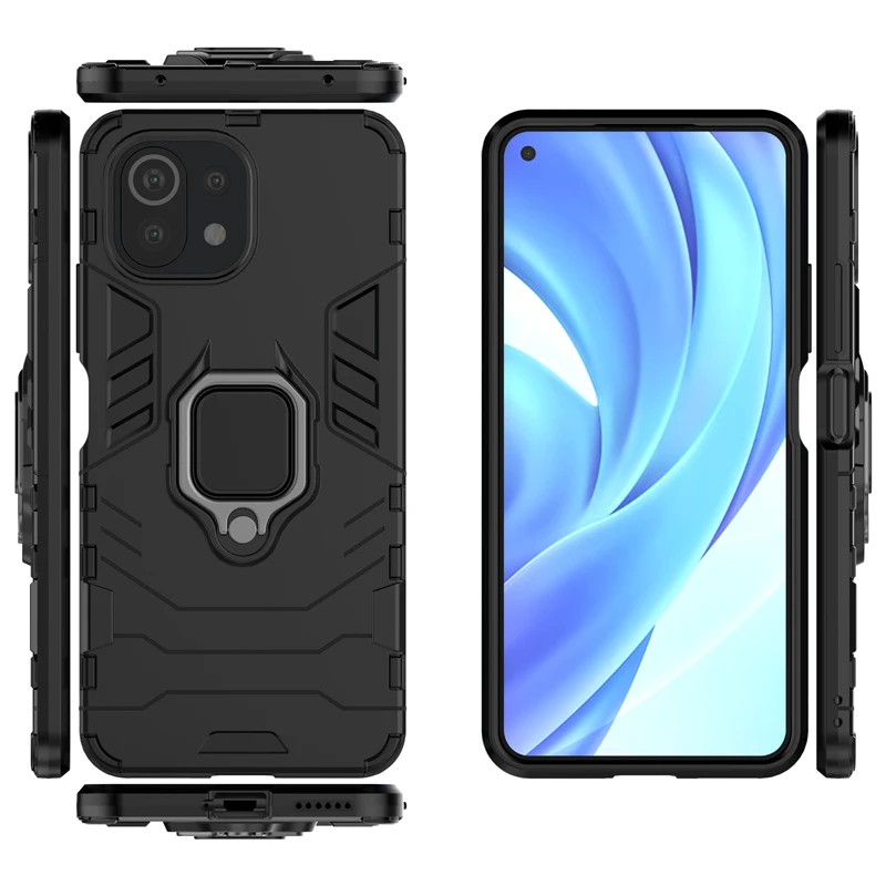 For Xiaomi 11 Lite 5G NE Case Armor Magnetic Suction Stand Full