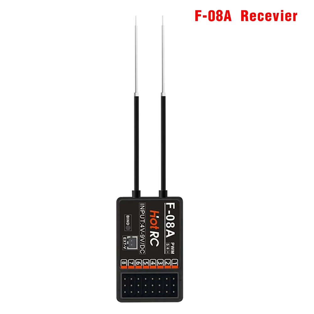 HotRC HT-8A 2.4GHz 8CH 8A RC Transmitter PWM FHSS with F-08A Receiver Radio System Remote Controller for RC Drone