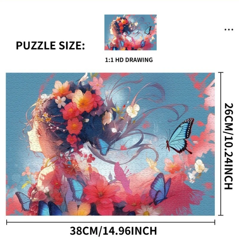 Plastic MINI SIZE 38*26cm Adult 1000 Pieces Jigsaw Puzzle Smooth Edges Without Burrs Painting Christmas Gifts