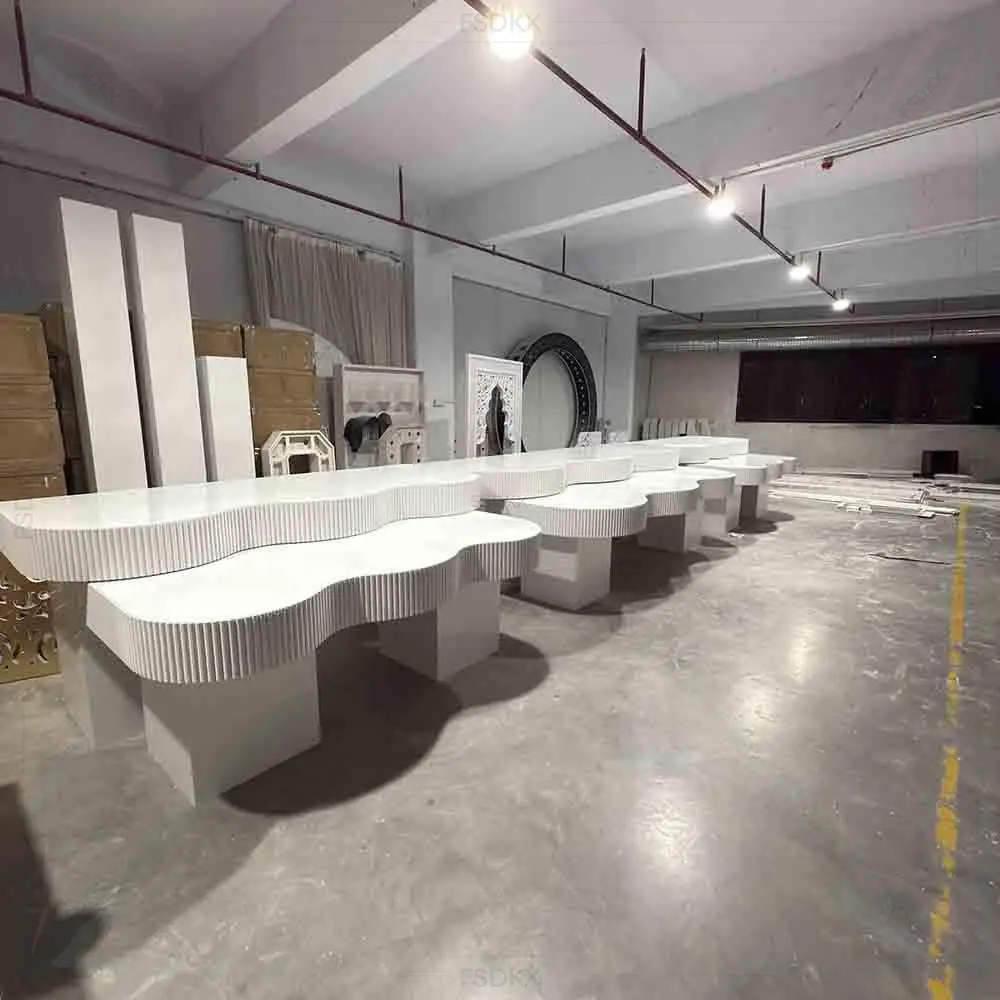 الحديثة تصميم جديد الحدث الزفاف الزفاف الأبيض موجة الجداول للحدث الديكور #3