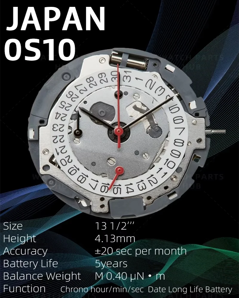 New Genuine JAPAN 0S10 Watch Movement Chronograph Movement Can Incorporate Tachymeter Function Date Display At 3 O'clock