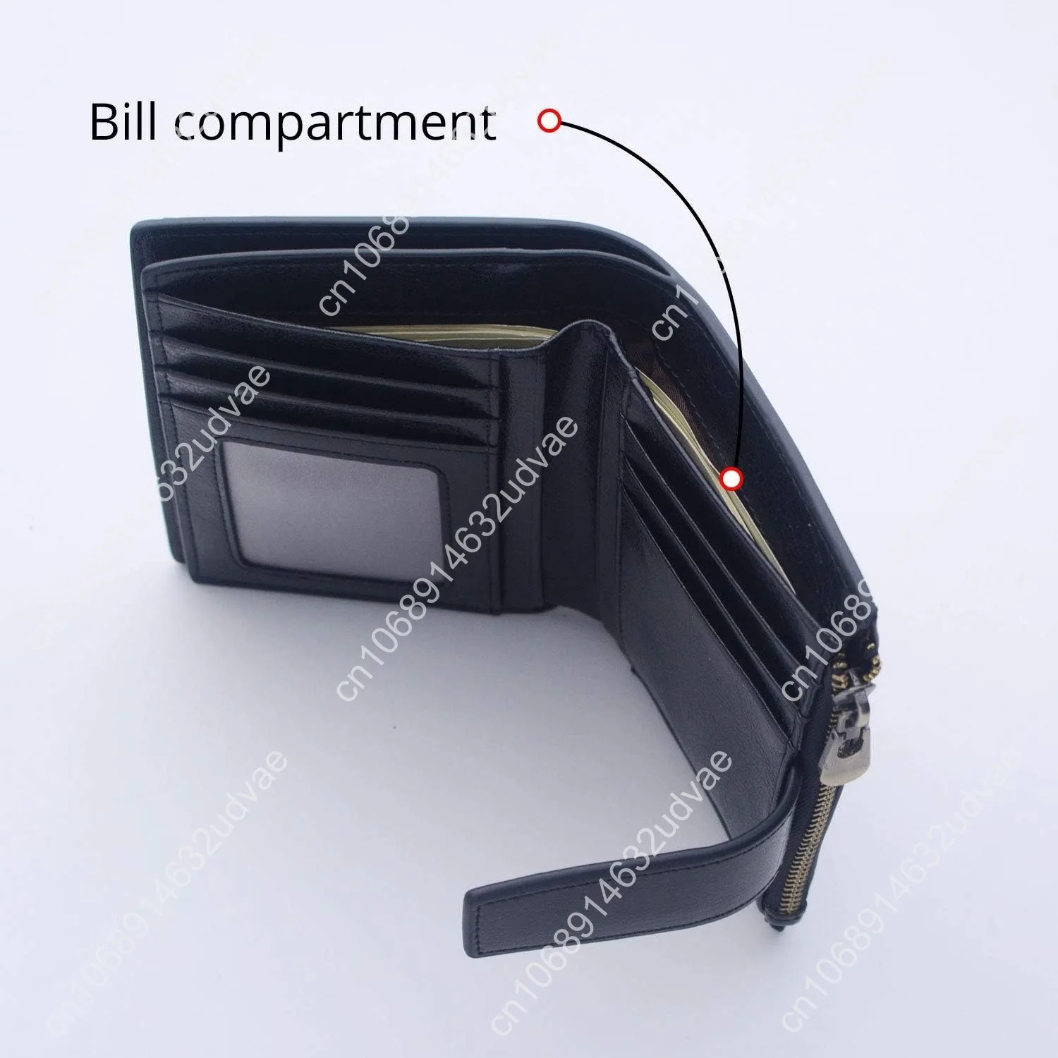 Bveyzi Women's Small Leather RFID Blocking Bifold Zipper Pocket Wallet Ladies Credit Card Slots Purse with id Window