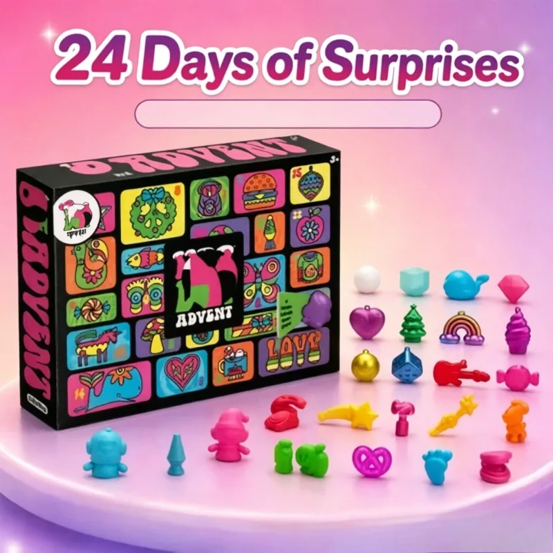 Hot 24-day Surprise Calendar Blind Box Christmas Souvenir Decompression Toy Slow Rebound Decompression Pinch Music Gift Box