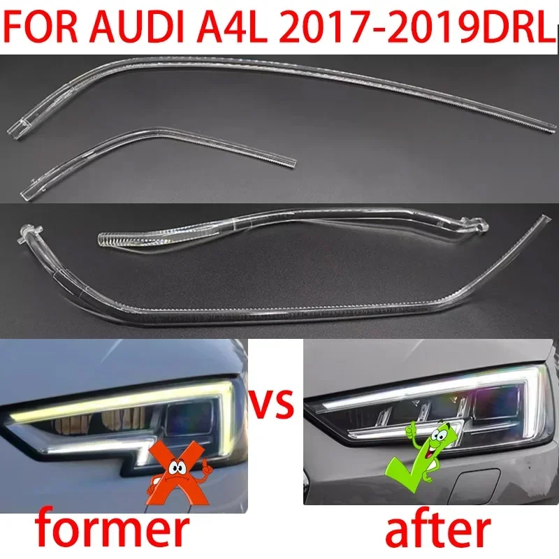 

For Audi A4 B9 2017-2019 Car LED Aperture Hernia Headlight DRL Guide Daytime Running Light Tube LED Light Bar White Light