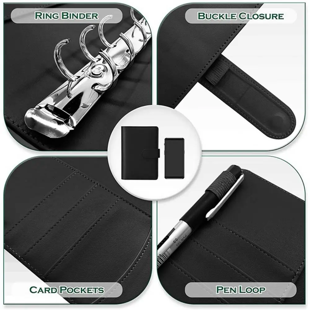 1 Set Budget Book Loose Leaf Waterproof PVC Cash Envelope Binder Planner for Home