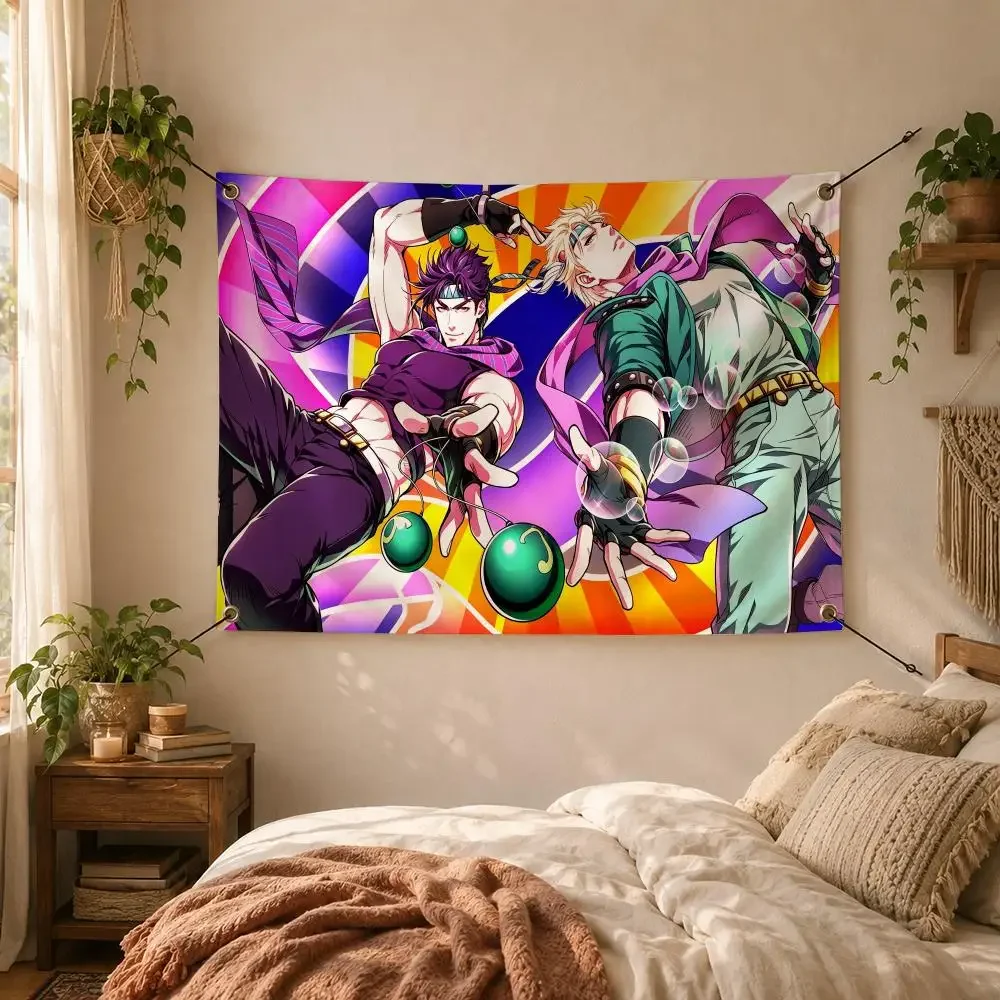 Anime Action JoJo's Bizarre Adventure Flags Decorative Flag Banner for Outdoor Garden Yard Camping Party Home Wall Hanging Decor