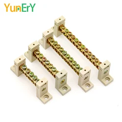 DIN Rail Terminal Block High Bridge Type Ground Bar 5/7/10/12 Holes Electrical Connector Distribution Box Neutral Terminal