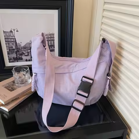 New Fashionable Grid Shoulder Bag Macaron Color Commuting Bag Korean Style Fashionable and Versatile for Daily Us Crossbody Bag