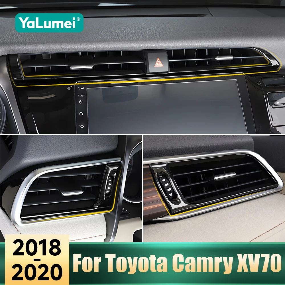 Für Toyota Camry XV 70 2018 2019 2020 Auto Innen Trim Streifen Vorne Konsole Dashboard Air Outlet Vent Rahmen Abdeckung Aufkleber