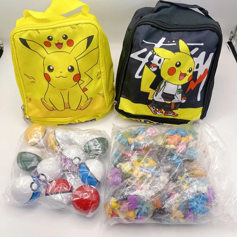 

New children's toys pet Pokemon cartoon cute 144 handmade toy dolls 5 PokeBall Twisted Egg Tote Bag Box Wholesale