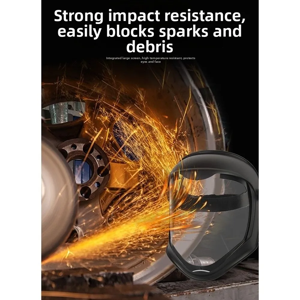 Reusable Anti Fog Full Face Shield Anti Splash Dustproof Welding Mask Lightweight Anti Impact Transparent Mask Grinding