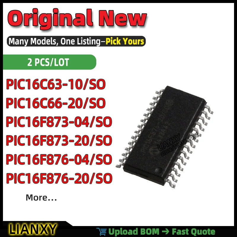 PIC16F876-20/SO PIC16F873-04/SO PIC16F876-04/SO PIC16F873-20/SO PIC16C66-20/SO PIC16C63-10/SO SOIC-28 MICROCONTROLLER Brand New