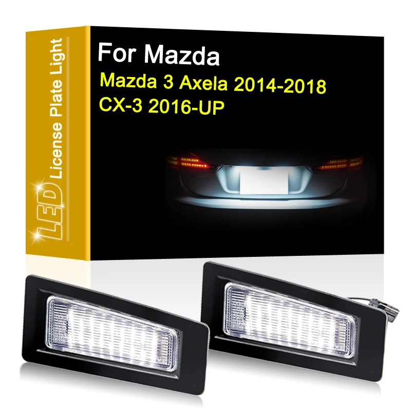 12V عدد الصمام لوحة مصباح لمازدا 3 Axela 2014 2015 2016 2017 2018 CX-3 2016 متابعة الأبيض لوحة ترخيص ضوء الجمعية