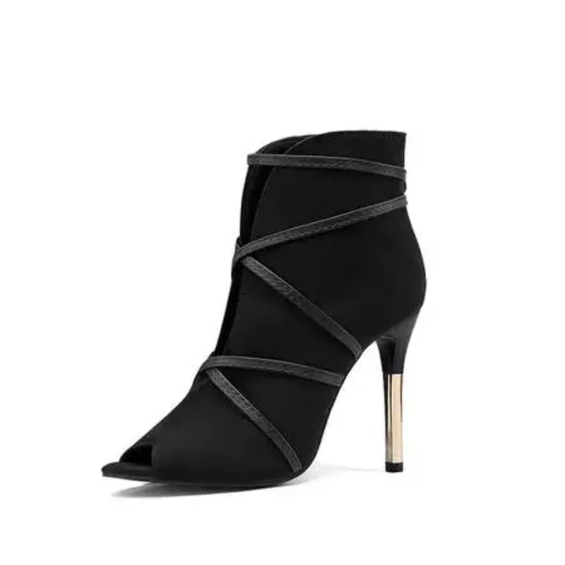 

2025 Women's High Heel Sandals Ladies Shoes Sexy Open Toe Ankle Boots Autumn Shoes Wedding Parrty Women Sandals Office Pumps